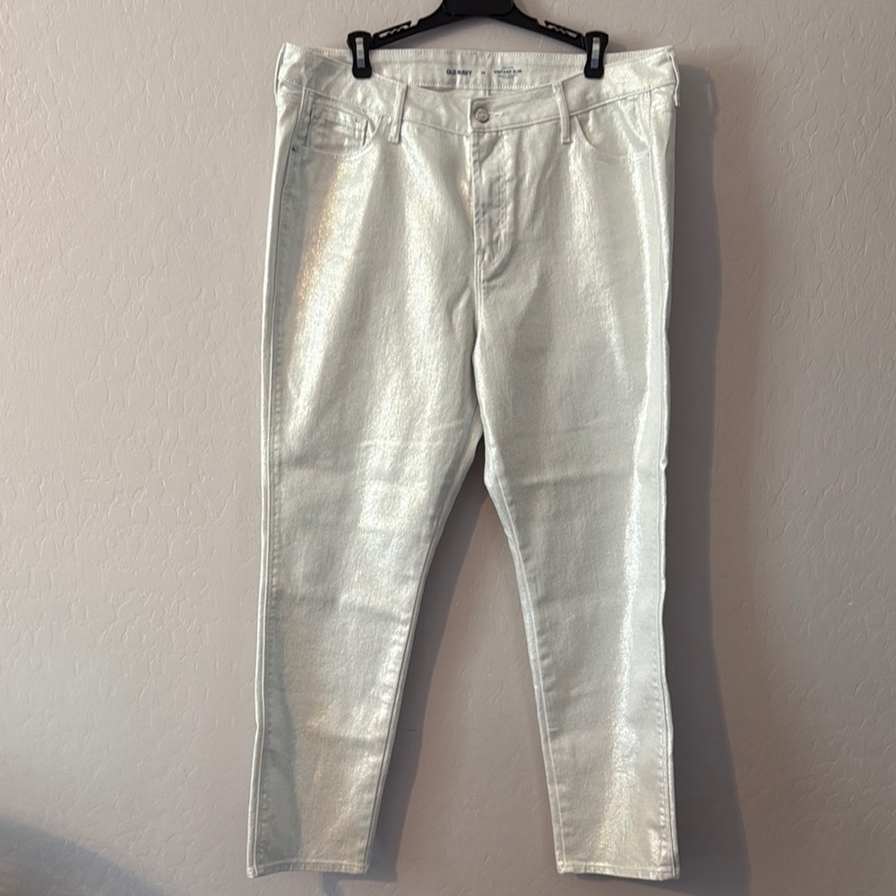 Old Navy Silver High Rise Jeans